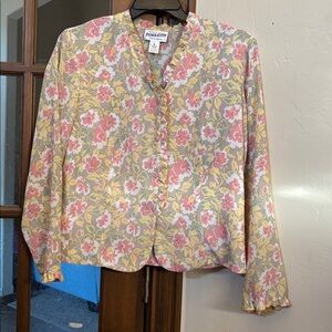 Pendleton butter yellow button down top! Size 16
